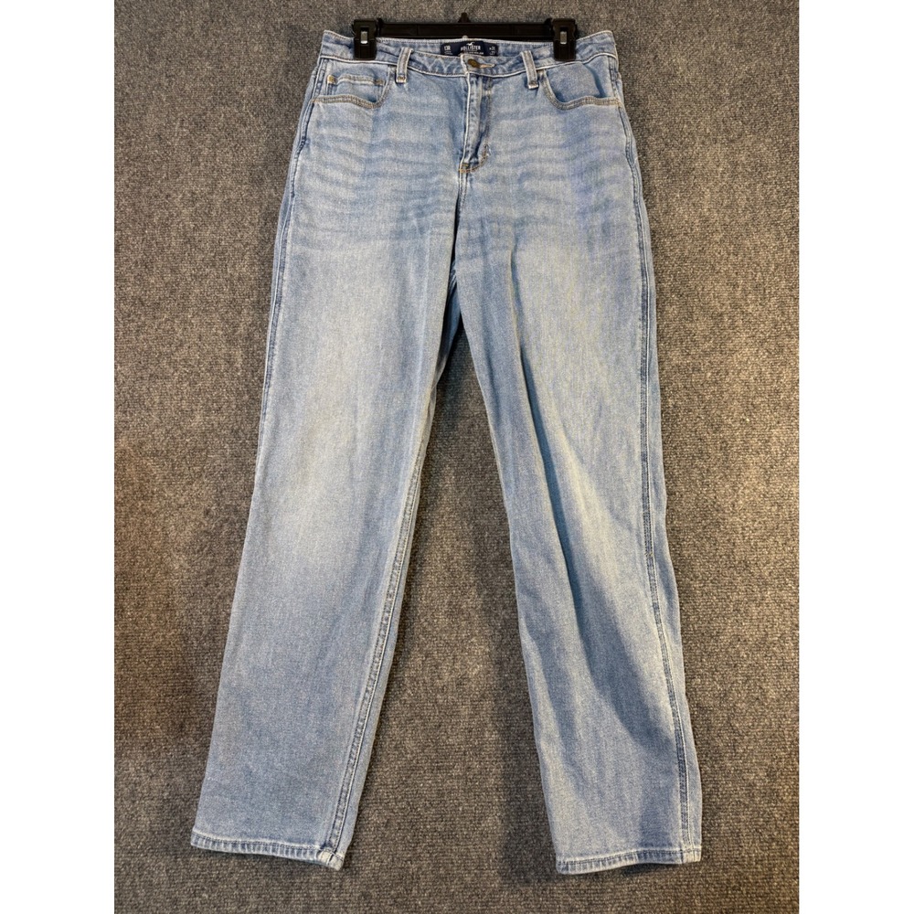 Hollister Ultra High-Rise Mom Jeans Light Wash Blue W31 L27 13R Vintage Stretch